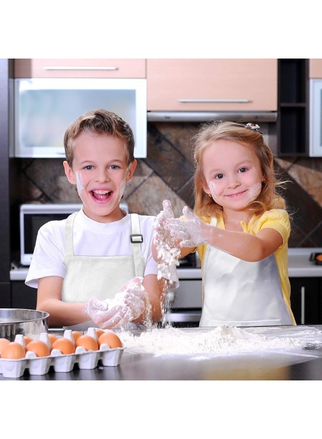 Yaomiao 4 Pieces Kids Apron with Pocket Children Adjustable Chef Apron for Cooking Baking Painting