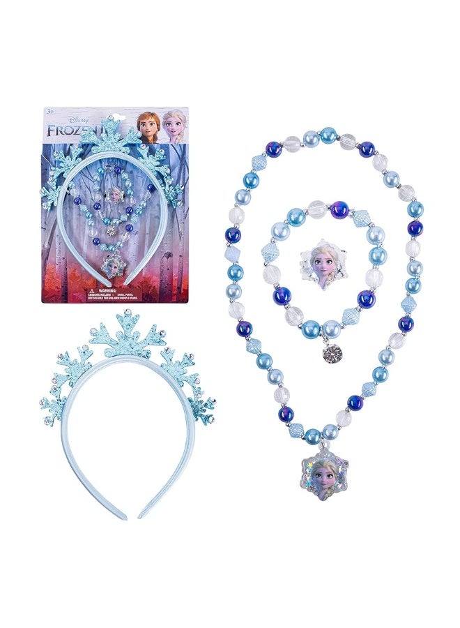 LUV HER Frozen Princess Dress Up Accessory Set - Jewelry Set - Princess Elsa Tiara Set - Giftable Box - Birthday Gifts For Girls - Holidays Gift - Girl Toys Dress Up Kit - Ages 3+