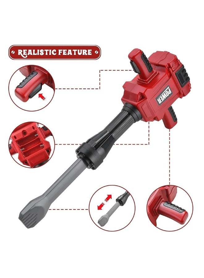 Toy Choi's Kids Jackhammer Toy Drill - Pretend Play Jackhammer with Realistic Sound & Action, Kids Construction Toys for Boys Girls Aged 3-5,4-7