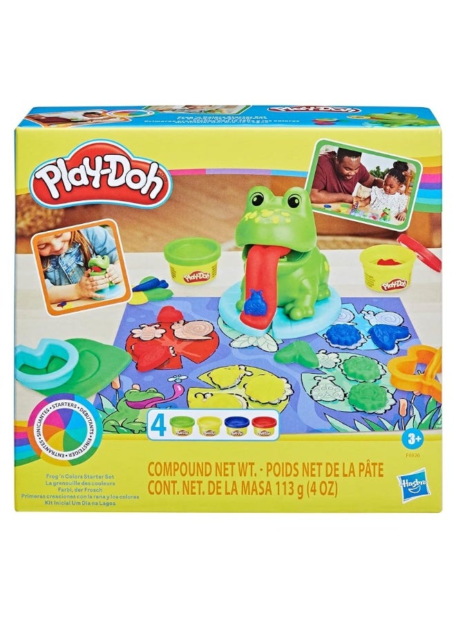 Play-Doh Frog â€˜n Colors Starter Set with Playmat, Preschool Toys for 3 Year Old Girls & Boys & Up, Preschool Crafts Frog Toy & 4 Modeling Compound Colors