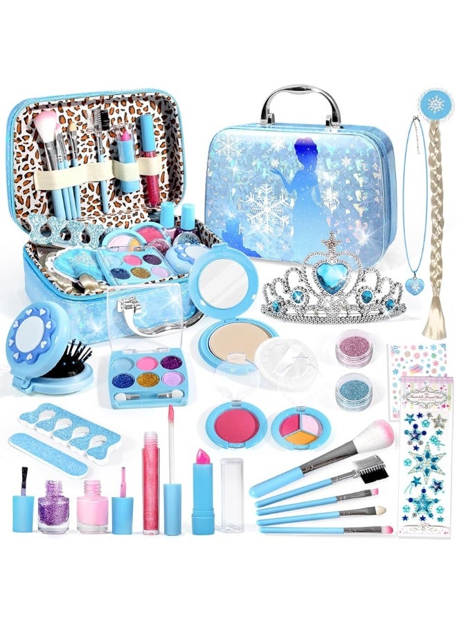 INNOCHEER Kids Makeup Kit for Girl Toys, Frozen Makeup Set for Girls, Real Washable Makeup Kit for Girls, Birthday Christmas Princess Gifts for Girls Kids Toddlers Age 3 4 5 6 7 8 9 10 11 12 Year Old