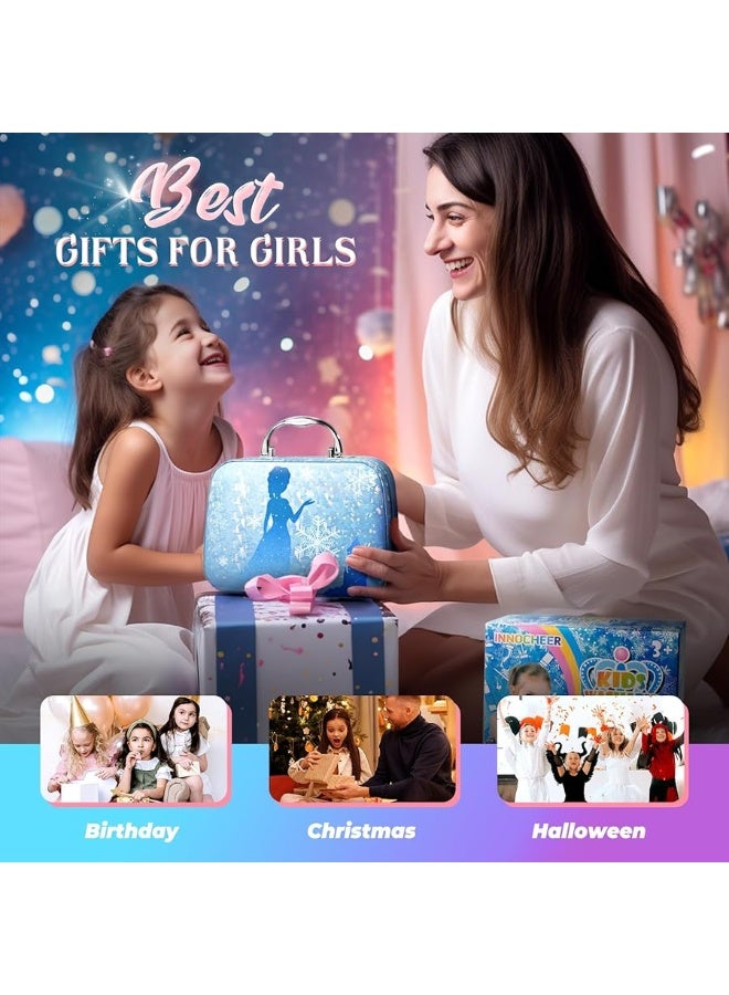 INNOCHEER Kids Makeup Kit for Girl Toys, Frozen Makeup Set for Girls, Real Washable Makeup Kit for Girls, Birthday Christmas Princess Gifts for Girls Kids Toddlers Age 3 4 5 6 7 8 9 10 11 12 Year Old