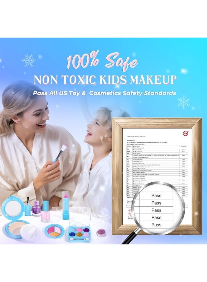 INNOCHEER Kids Makeup Kit for Girl Toys, Frozen Makeup Set for Girls, Real Washable Makeup Kit for Girls, Birthday Christmas Princess Gifts for Girls Kids Toddlers Age 3 4 5 6 7 8 9 10 11 12 Year Old