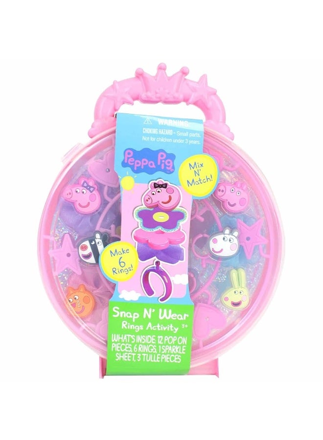 Tara Toys Peppa Pig Snap N' Wear Activity Rings Set, DIY Jewellery Kit for Kids, 3+ Years