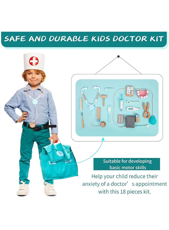 Play Doctor Set for Kids, Pretend Toy 18 PCS Doctor Playset for Toddlers, Dentist Kit Doctor Role Play Set, Doctor Kit for Toddlers and Kids Ages 3+ 4 5 6 Year Old Boys and Girls