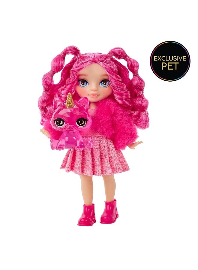 Rainbow High Littles  Magenta Monroe Pink 55 Posable Small Doll with Purse Magical Pet Kitty Girls Toy Gift Kids Ages 412 Years