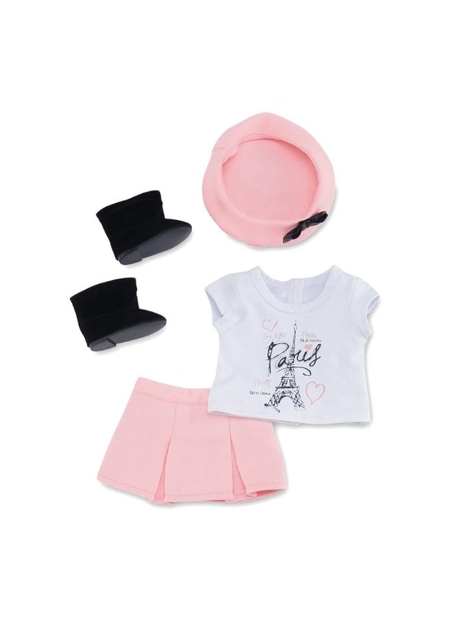 Emily Rose 18 Inch Doll Clothes Skirt Clothing Outfit Including Matching Hat TShirt Graphic Tee and Black Ankle 18 Doll Boots  Compatible with Our Generation and Similar Dolls