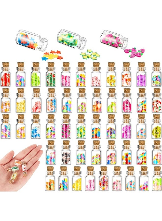 Sumind 50 Pieces Cute Miniature Dollhouse Food Jar Glass Bottle 112 Mini Fruit Simulation Scene Candy Snack Model Game Party Pretend Play Doll House Kitchen Decoration for Dollhouse