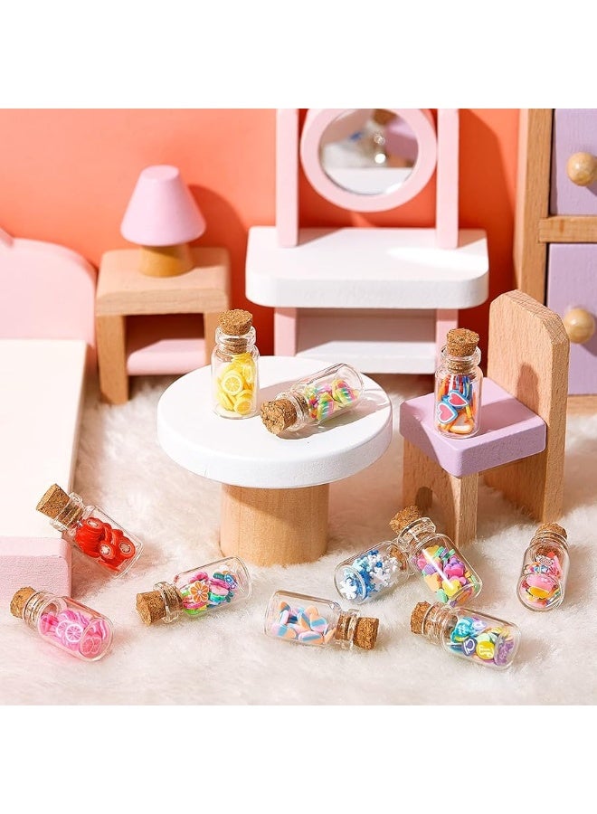 Sumind 50 Pieces Cute Miniature Dollhouse Food Jar Glass Bottle 112 Mini Fruit Simulation Scene Candy Snack Model Game Party Pretend Play Doll House Kitchen Decoration for Dollhouse