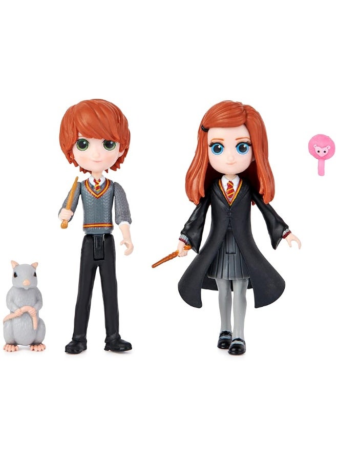 Wizarding World Harry Potter, Magical Minis Ron and Ginny Weasley Friendship Set with 2 Creatures, Kids Toys for Ages 5 and up