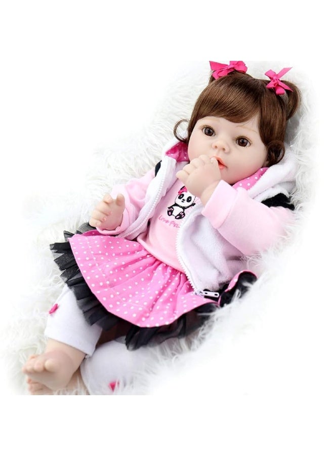 Aori Reborn Baby Dolls - Realistic Baby Doll 22 inch Lifelike Newborn Baby Girl Doll with Panda Theme Gift Set