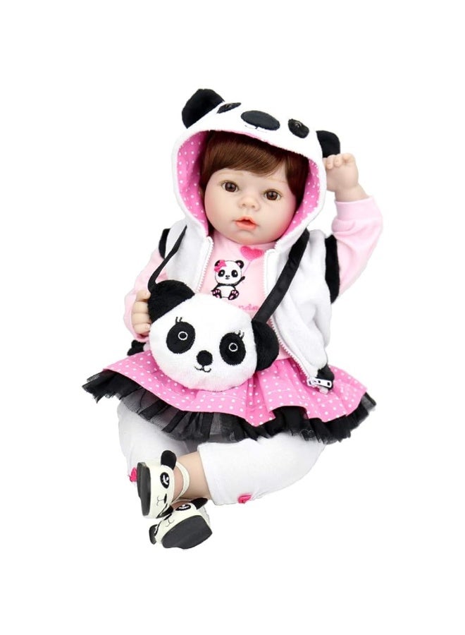 Aori Reborn Baby Dolls - Realistic Baby Doll 22 inch Lifelike Newborn Baby Girl Doll with Panda Theme Gift Set