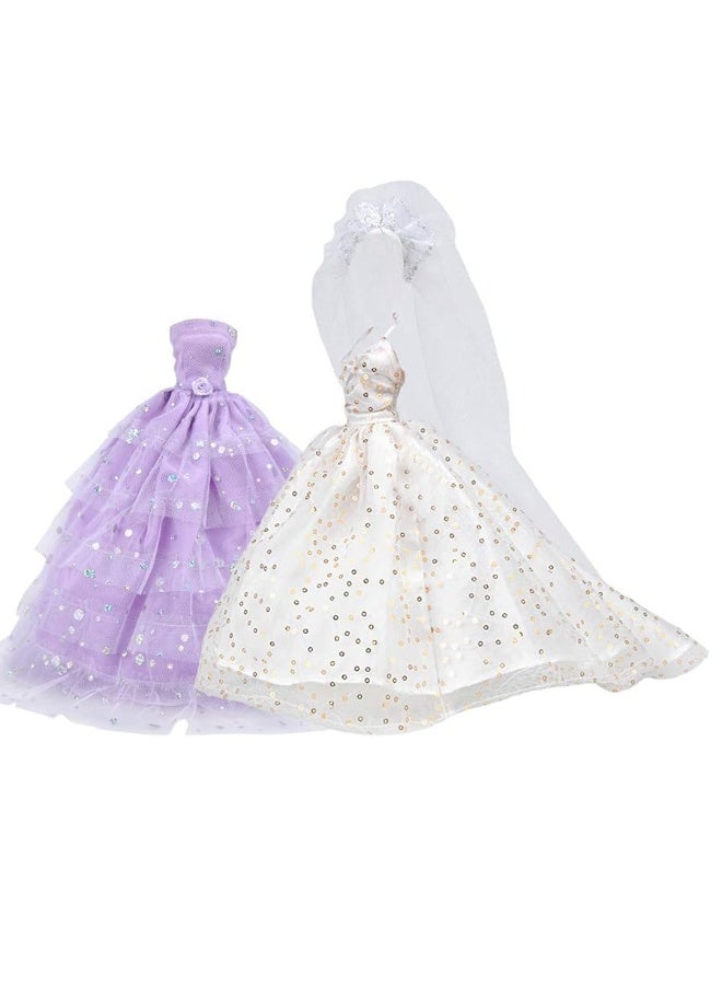 ETING 2 pcs Beautiful Bride Clothing Party Ball Dresses for Girl Dolls