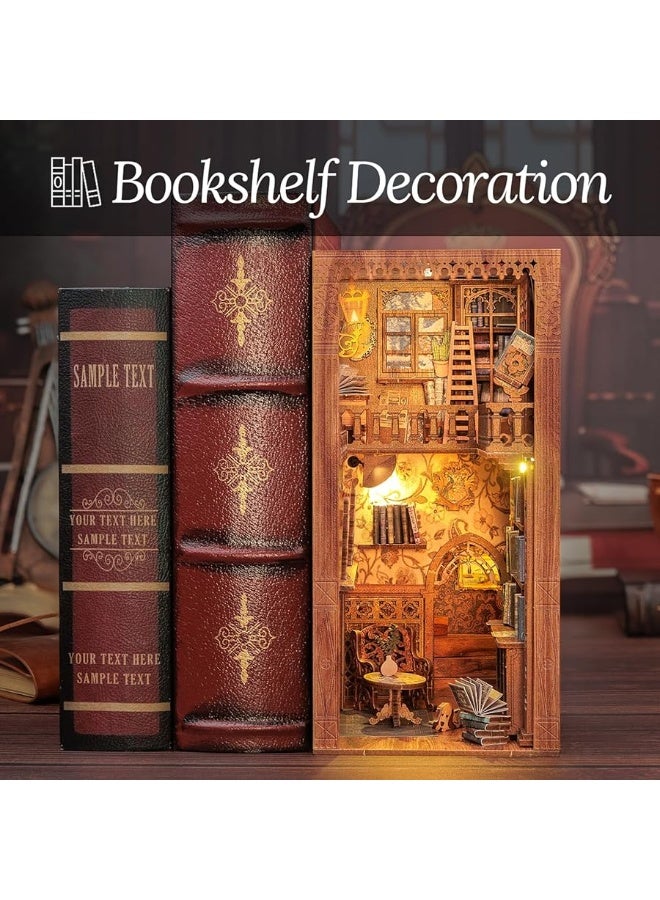 CUTEBEE Book Nook Kit - DIY Miniature House Dollhouse Kit for Adult and Teens, Booknook Bookshelf Decor Alley Model Build with LED Light, Gifts for Family and Friends (Eternal Bookstore)