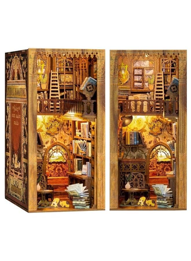 CUTEBEE Book Nook Kit - DIY Miniature House Dollhouse Kit for Adult and Teens, Booknook Bookshelf Decor Alley Model Build with LED Light, Gifts for Family and Friends (Eternal Bookstore)