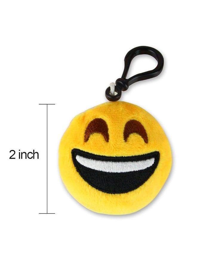 Dreampark Emoticon Keychain Mini Cute Plush Pillows, Party Favors for Kids Valentine's Day Gifts / Birthday Party Supplies, Emoticon Gifts Toys Carnival Prizes for Kids (64 Pack)