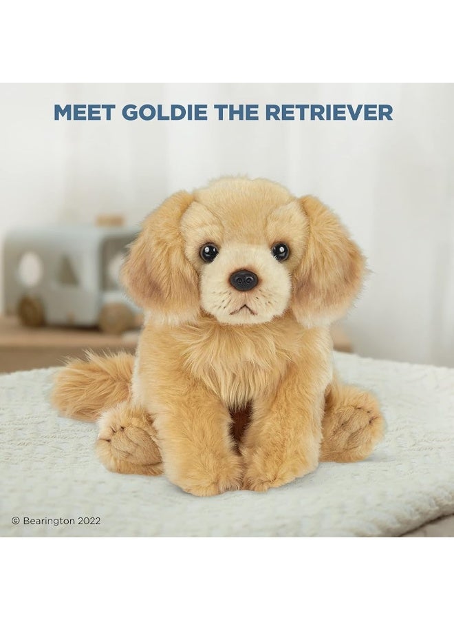 Bearington Goldie The Golden Retriever Stuffed Animal, 13 Inch Stuffed Puppy