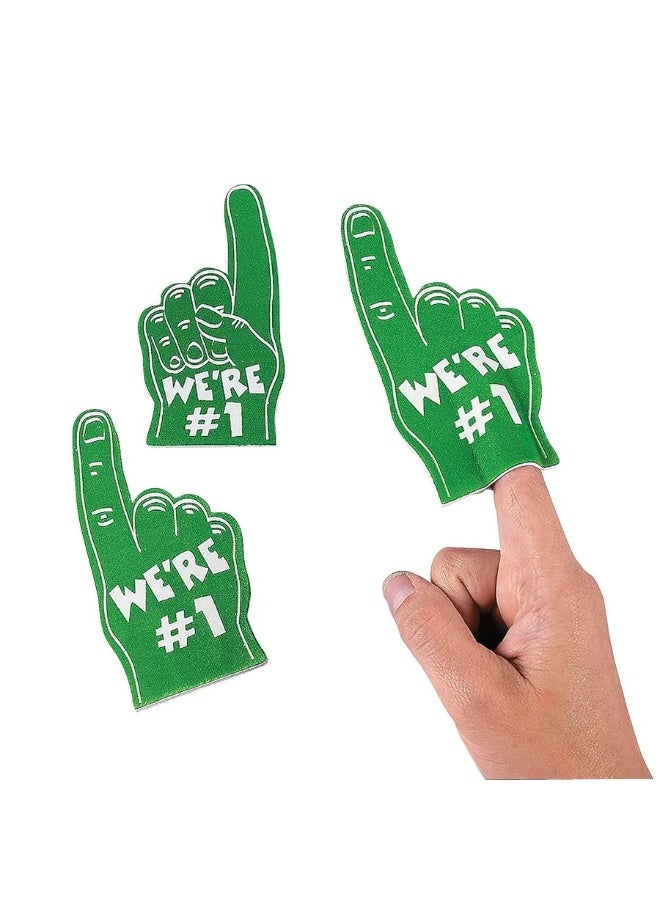 Green Mini We're Number One Foam Fingers (Set of 12)