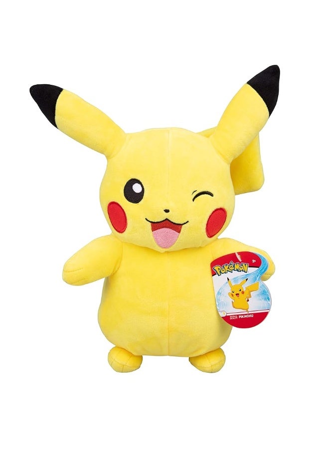 Pokmon 12 Large Winking Pikachu Plush  Officially Licensed  Quality  Soft Stuffed Animal Toy  Add to Your Collection  Great Gift for Kids Boys Girls  Fans of Pokemon