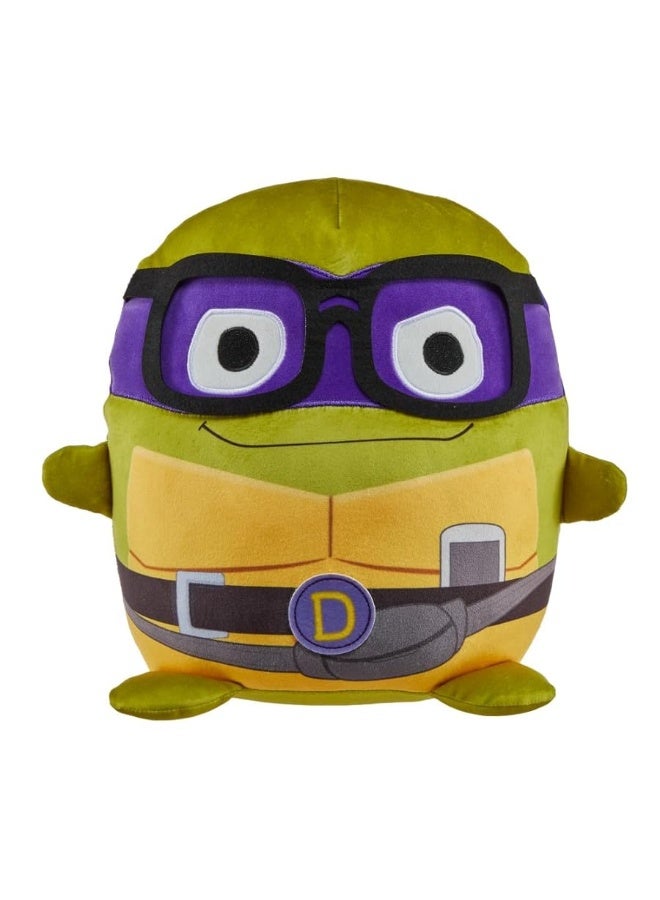 Mattel Teenage Mutant Ninja Turtles: Mutant Mayhem Plush Toys Cuutopia, 10 Inch Rounded Donatello Kawaii-Style Plush, Purple Masked Donnie Collectible