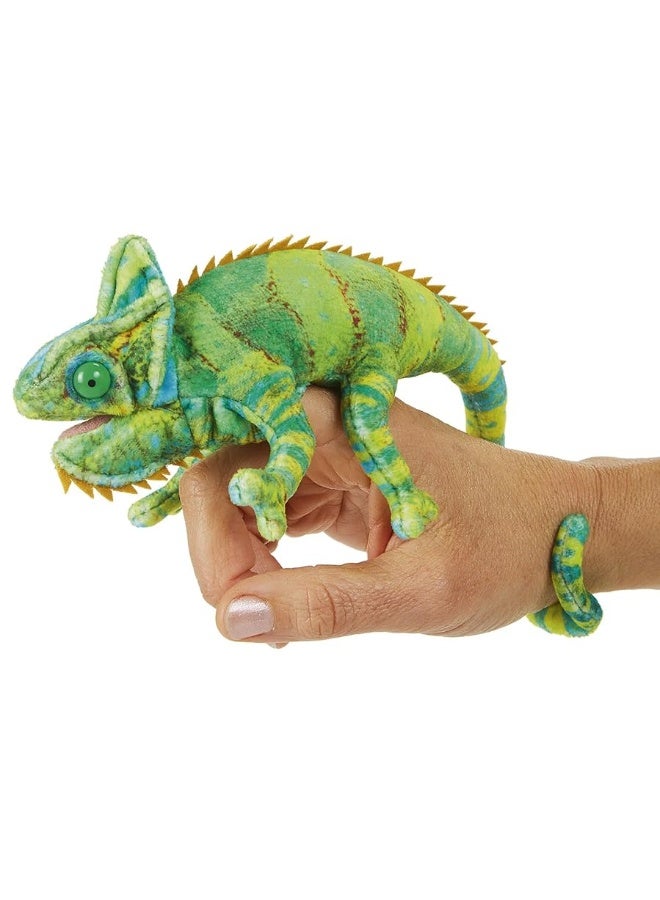 Folkmanis Mini Chameleon Finger Puppet,Green