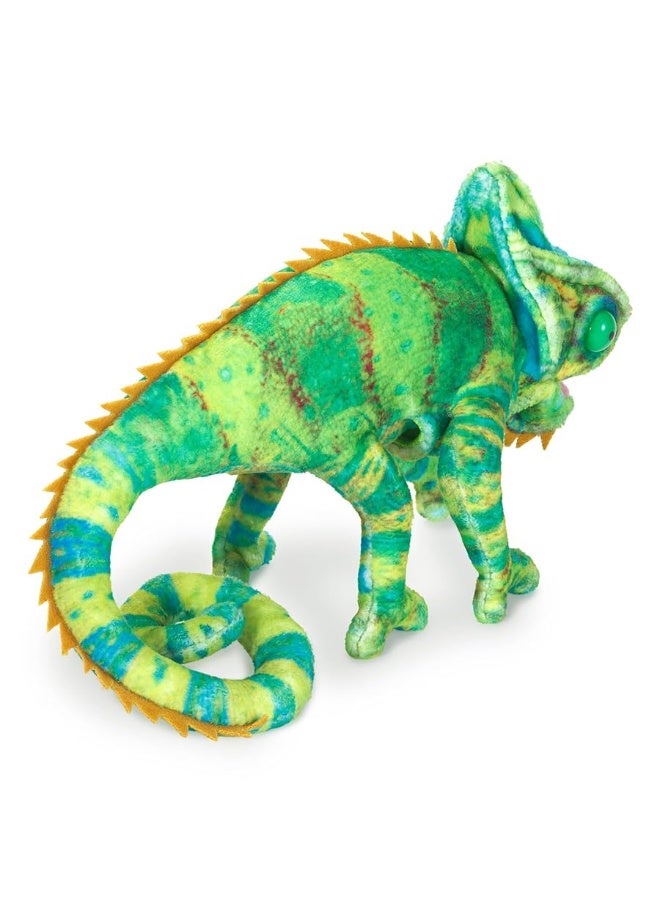 Folkmanis Mini Chameleon Finger Puppet,Green