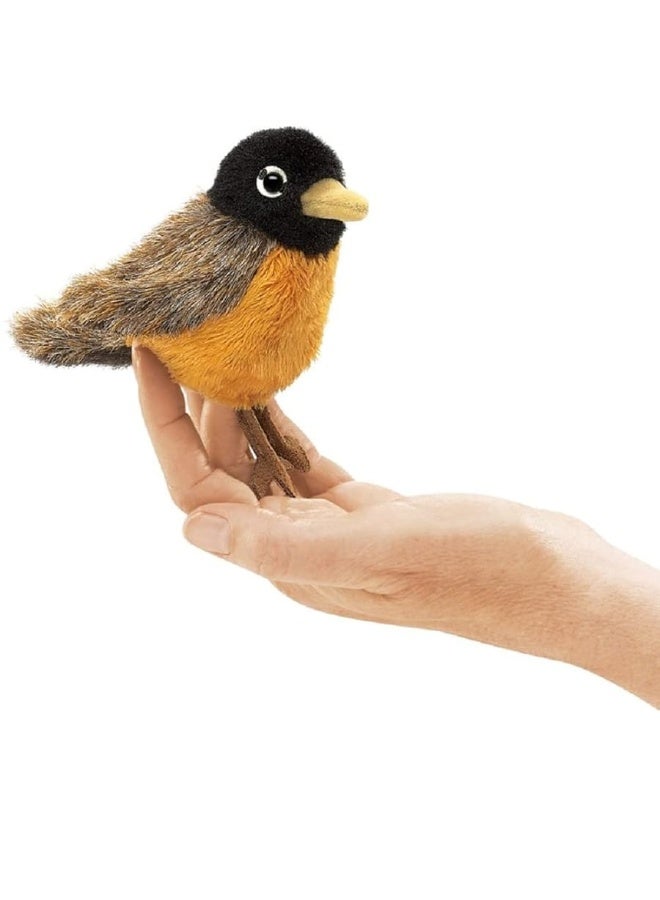 Folkmanis Mini Robin Finger Puppet Brown, Reddish Orange, Black, 8