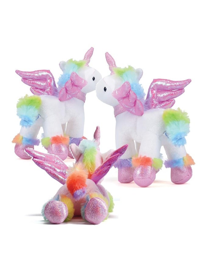 PREXTEX Unicorn Stuffed Animals (4 Cute Plush Unicorns Gifts for Girls), Machine Washable - Unicorn Toys for Girls & Boys Ages 3-5+