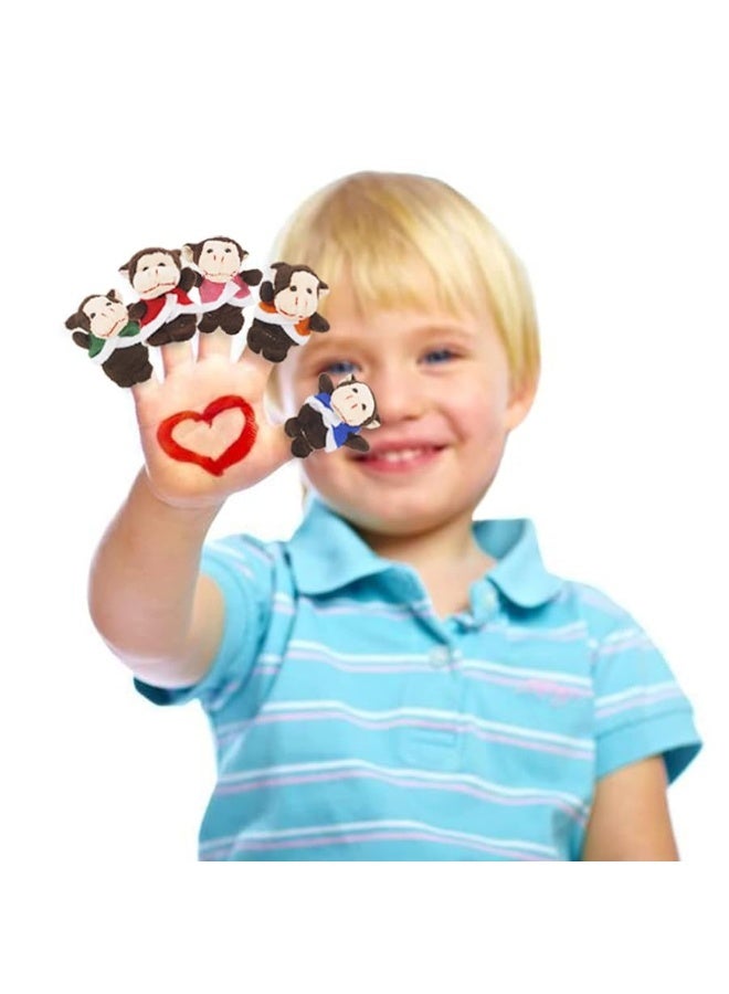 RIY 12pcs Plush Monkeys Ducks Finger Puppets Set for Toddlers with Animals Hand Puppets