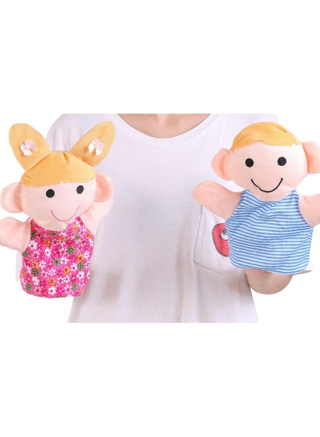 Hand Puppet Set - 6 Family Members - Premium Quality, 9â€ Inch Soft Plush Hand Puppets for Kids for Storytelling, Teaching, Preschool, Role-Play | Mother, Father, Son, Daughter and Grandparents