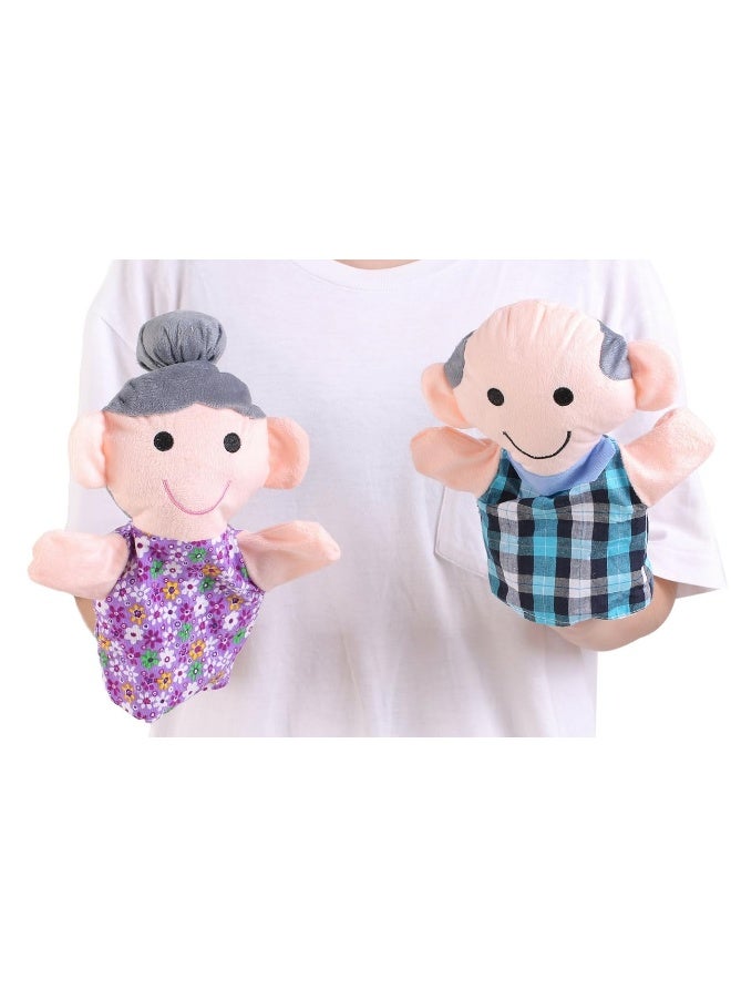 Hand Puppet Set - 6 Family Members - Premium Quality, 9â€ Inch Soft Plush Hand Puppets for Kids for Storytelling, Teaching, Preschool, Role-Play | Mother, Father, Son, Daughter and Grandparents