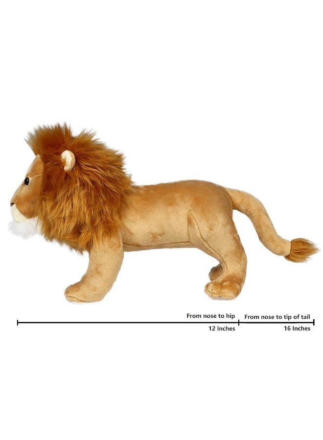 Ice King Bear Lion Stuffed Animal, Lifelike Plush Toy, 12 Inches Length