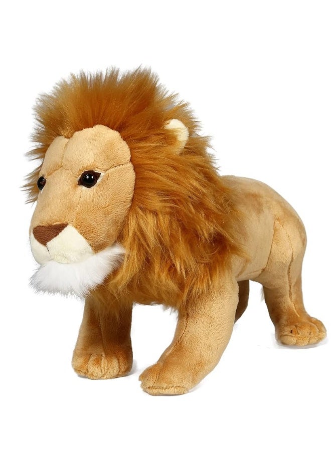 Ice King Bear Lion Stuffed Animal, Lifelike Plush Toy, 12 Inches Length