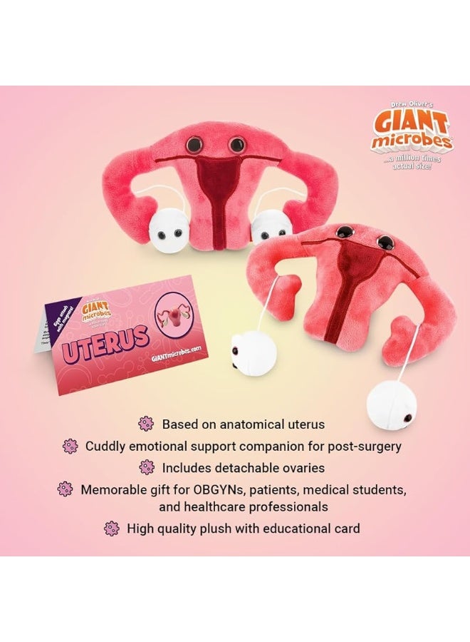 GIANTmicrobes Uterus Plush Toy, Uterus Stuffed Animal, Uterus Gifts, Uterus Plush, Hysterectomy Gifts, Endometriosis Gifts, Gynecologist Gifts,Obgyn Gifts, Feminist Gifts, Fertility Gift,Get Well Gift