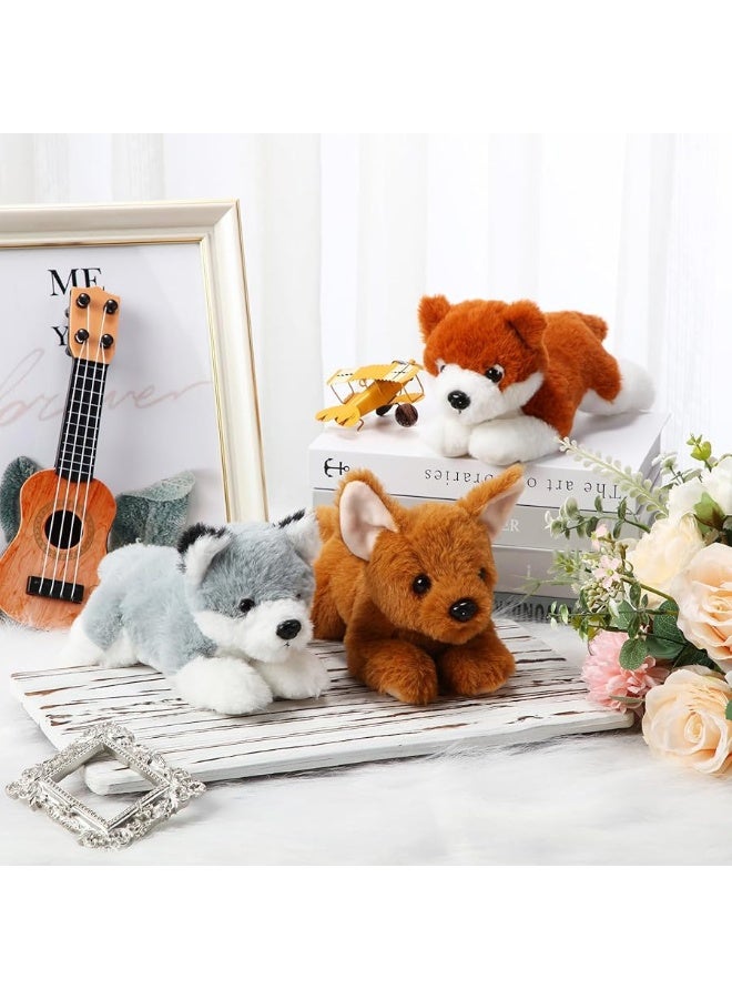 Skylety 3 Pcs 7.87 Inches Dog Stuffed Animal Plush Dog Soft Plush Dog Pillow Toy Fluffy Puppy Set for Christmas Girls Baby Kids Dog Party Favor Birthday Home Decor(Pomeranian, Chihuahua, Corgi)