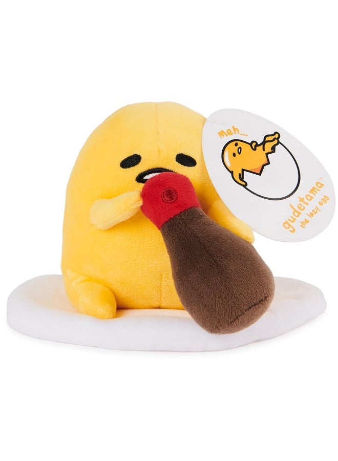 GUND Sanrio Gudetama The Lazy Egg Stuffed Animal, Gudetama with Soy Sauce Plush Toy for Ages 1 and Up, 5â€