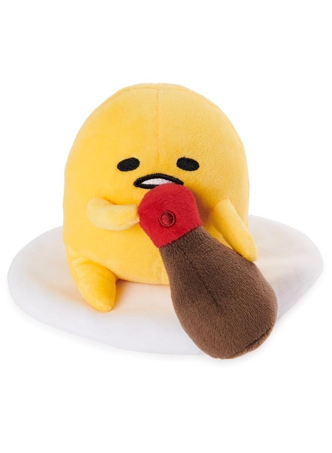 GUND Sanrio Gudetama The Lazy Egg Stuffed Animal, Gudetama with Soy Sauce Plush Toy for Ages 1 and Up, 5â€