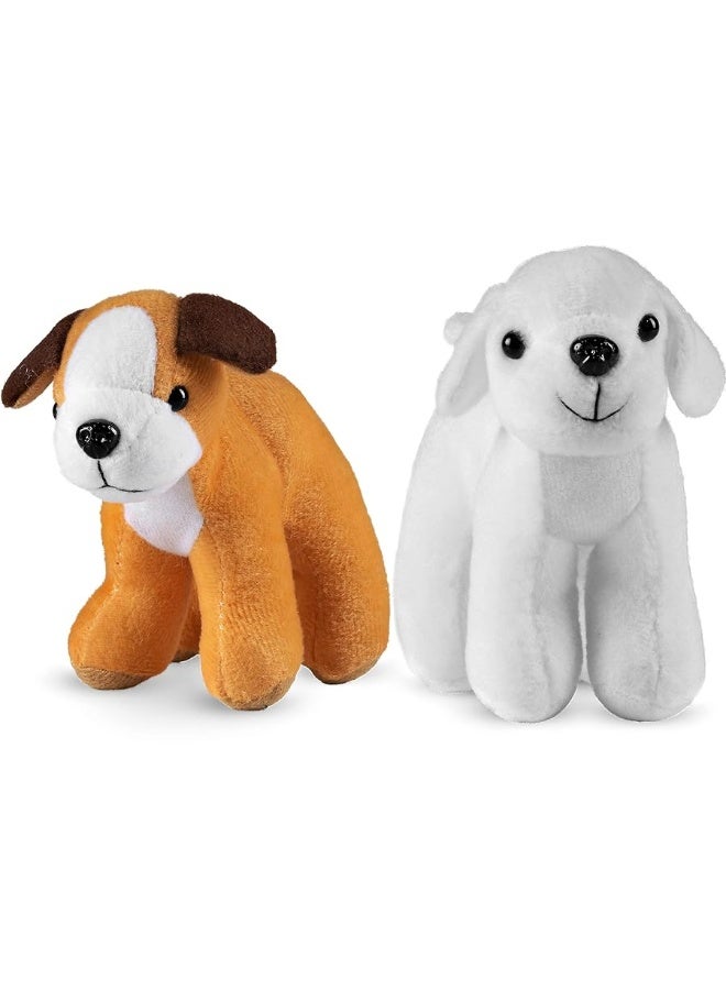 Bedwina Plush Puppy Dogs - (Pack of 12) 6 Inches Tall Stuffed Animals Bulk Assorted Puppies and Cute Stuffed Plushed Dog Puppies Assortment, Stocking Stuffers