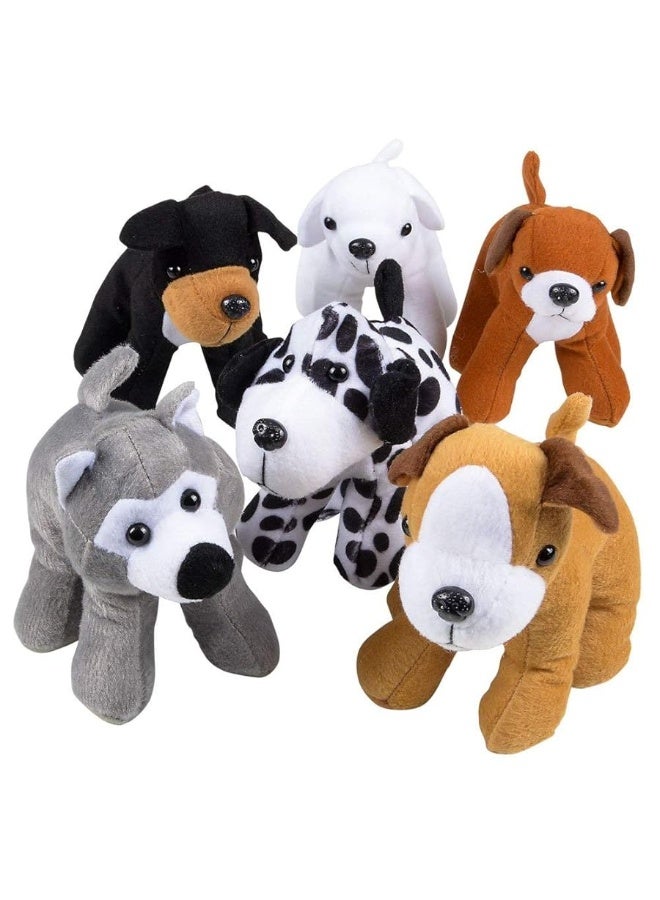 Bedwina Plush Puppy Dogs - (Pack of 12) 6 Inches Tall Stuffed Animals Bulk Assorted Puppies and Cute Stuffed Plushed Dog Puppies Assortment, Stocking Stuffers