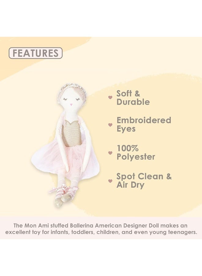 MON AMI Ballerina Stuffed Doll - 22â€, Plush Ballerina Doll for Girls, Use as Toy or Room Decor, Great Gift for Kids of All Ages