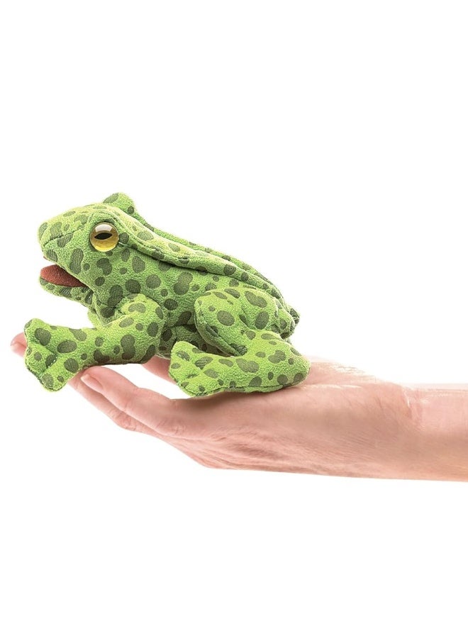 Folkmanis Mini Frog Finger Puppet Plush, Green, 1 EA