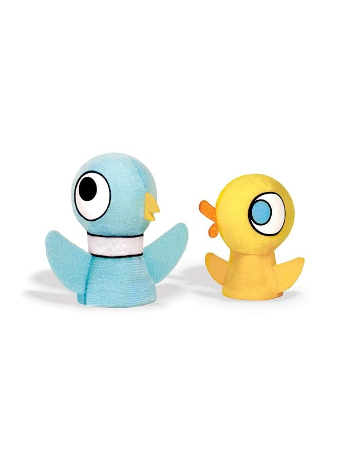 YOTTOY Mo Willems Collection | The Pigeon & Duckling Set of 2 Finger Puppets in Package