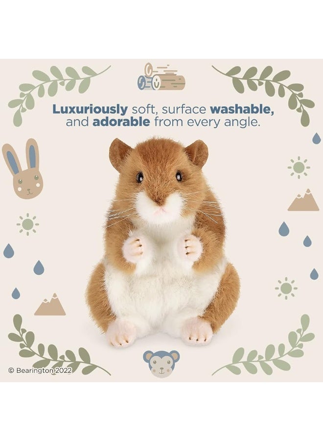 Bearington Collection Cheeks Stuffed Hamster: Adorable Plush Stuffed Hammy, Ultra-Soft 6â€ Toy, Made with Premium Fill, Expressive Face and Natural Whiskers; Machine Washable, Gift for Animal Lovers
