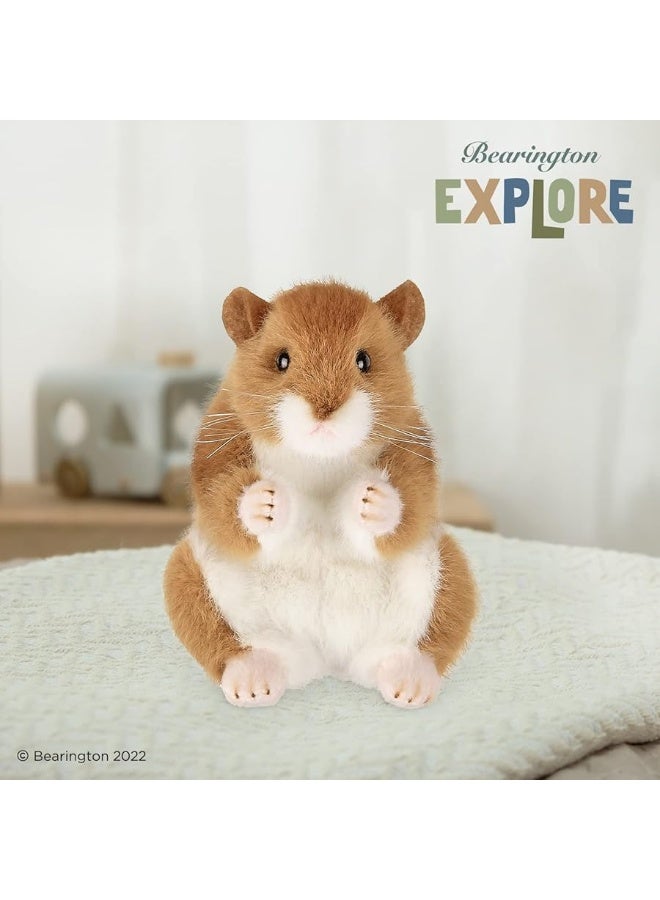 Bearington Collection Cheeks Stuffed Hamster: Adorable Plush Stuffed Hammy, Ultra-Soft 6â€ Toy, Made with Premium Fill, Expressive Face and Natural Whiskers; Machine Washable, Gift for Animal Lovers