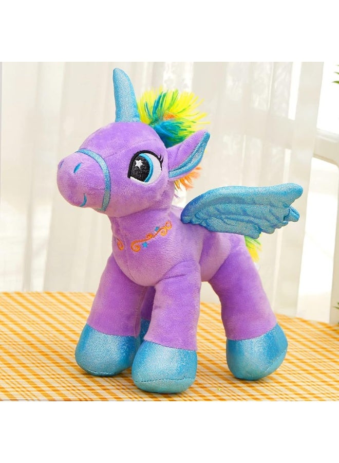 Houwsbaby 14 Purple LED Light Up Unicorn Stuffed AnimalUnicorn Plush ToyGlowing Horse Plush Toy Night Light Glitter Present for Kids Boys Girls Present for Easter Birthday Festival Christmas