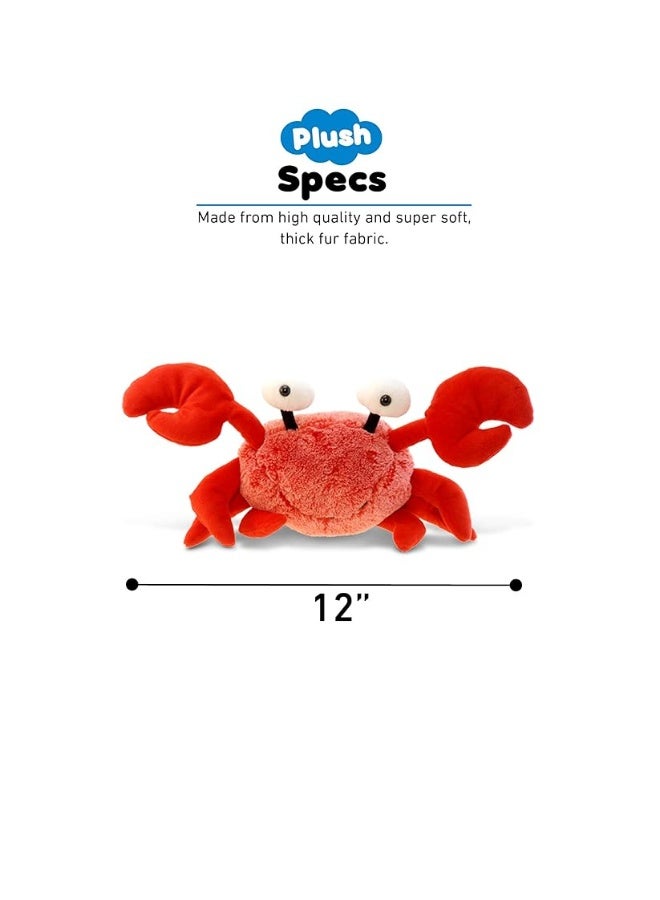 DolliBu Red Crab Stuffed Animal  Super Soft Crab Plush Toy Cute Crab Ocean Stuffed Animal for Boys and Girls Adorable Red Stuffed Animal Crab Toy Gift for Kids Teens and Adults 12 Inches