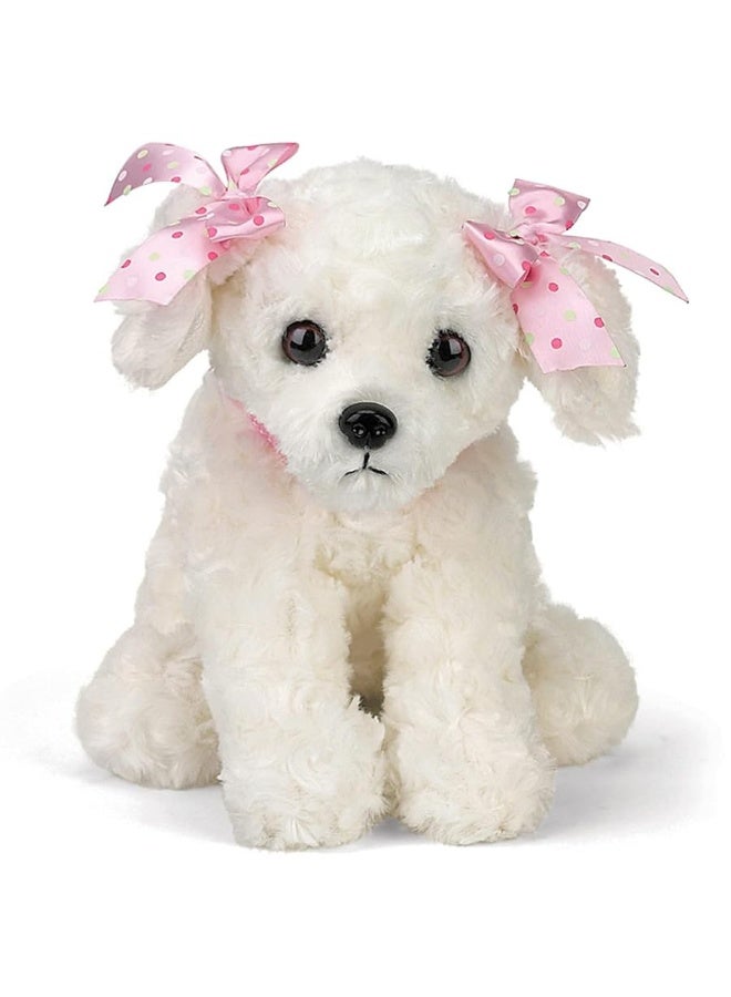 Bearington Sassy Plush Stuffed Animal White Puppy Dog 10 inches