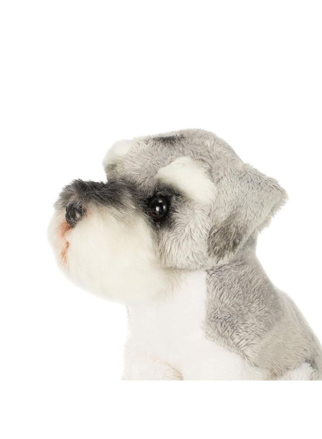 DEMDACO Schnauzer Children's Plush Beanbag Stuffed Animal Toy, Light Grey