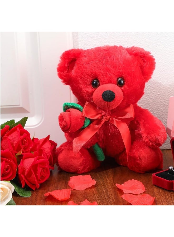 Civaner Plush Stuffed Animal Bear with Rose Funny Cute Stuffed Animal Plush Christmas Valentines Day Gifts for Kids Toddler Girlfriend Mothers Day118 Inches Red