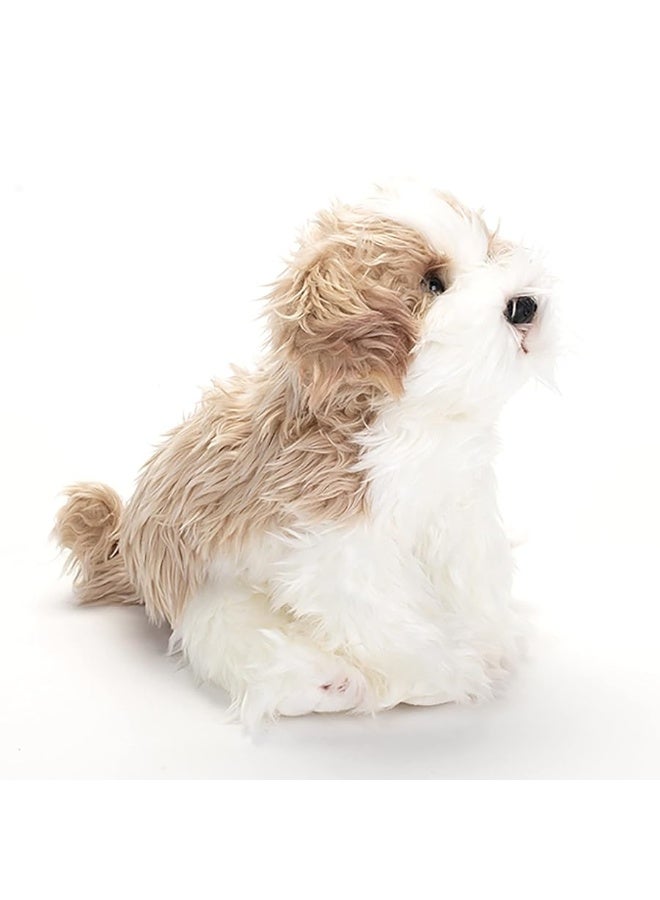 DEMDACO Small Maltipoo Dog Curly Light Brown White Children's Plush Stuffed Animal Toy